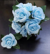 Capete Trandafiri Bleu pe Tulpină – Set 200 buc. Textil (27 cm)